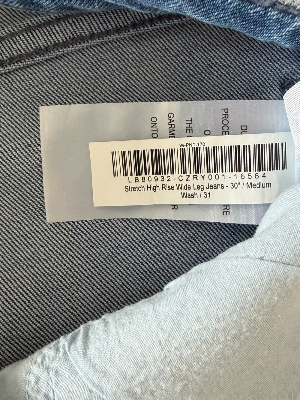 Quince women’s blue stretch high rise wide leg jeans size 31 - Picture 4 of 7